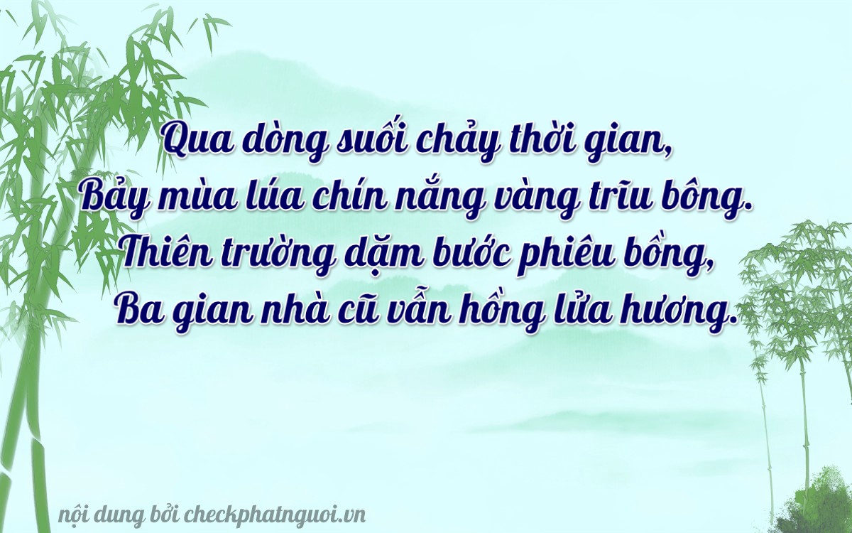 Bài thơ ý nghĩa cho <b>biển số 15AA-78713</b> tại website checkphatnguoi.vn