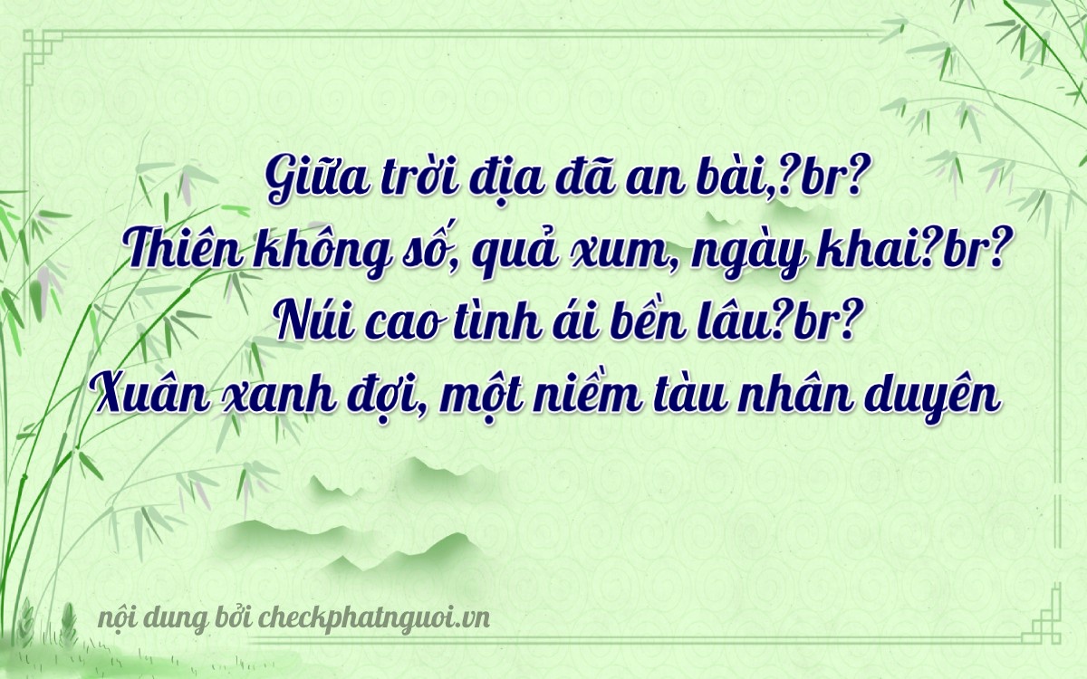 Bài thơ ý nghĩa cho <b>biển số 15AB-07638</b> tại website checkphatnguoi.vn