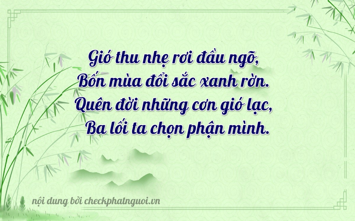 Bài thơ ý nghĩa cho <b>biển số 15AC-06043</b> tại website checkphatnguoi.vn