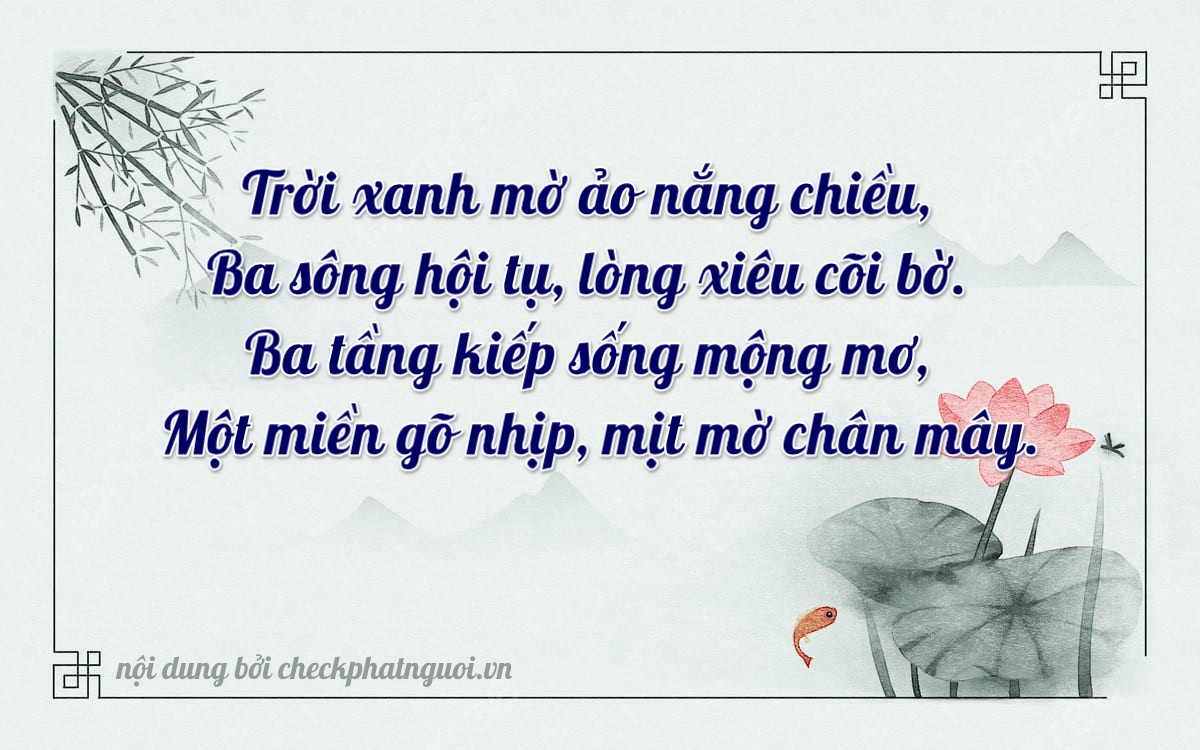 Bài thơ ý nghĩa cho <b>biển số 15AD-03310</b> tại website checkphatnguoi.vn