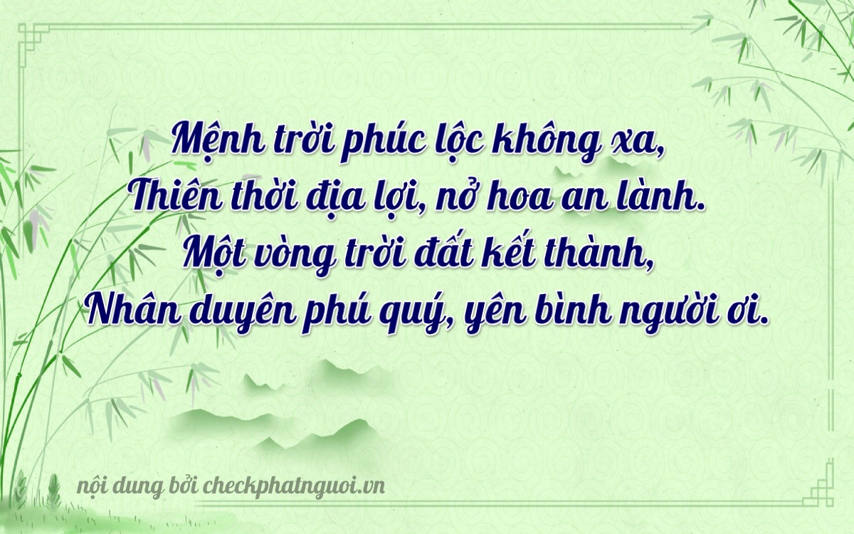 Bài thơ ý nghĩa cho <b>biển số 15AF-13614</b> tại website checkphatnguoi.vn