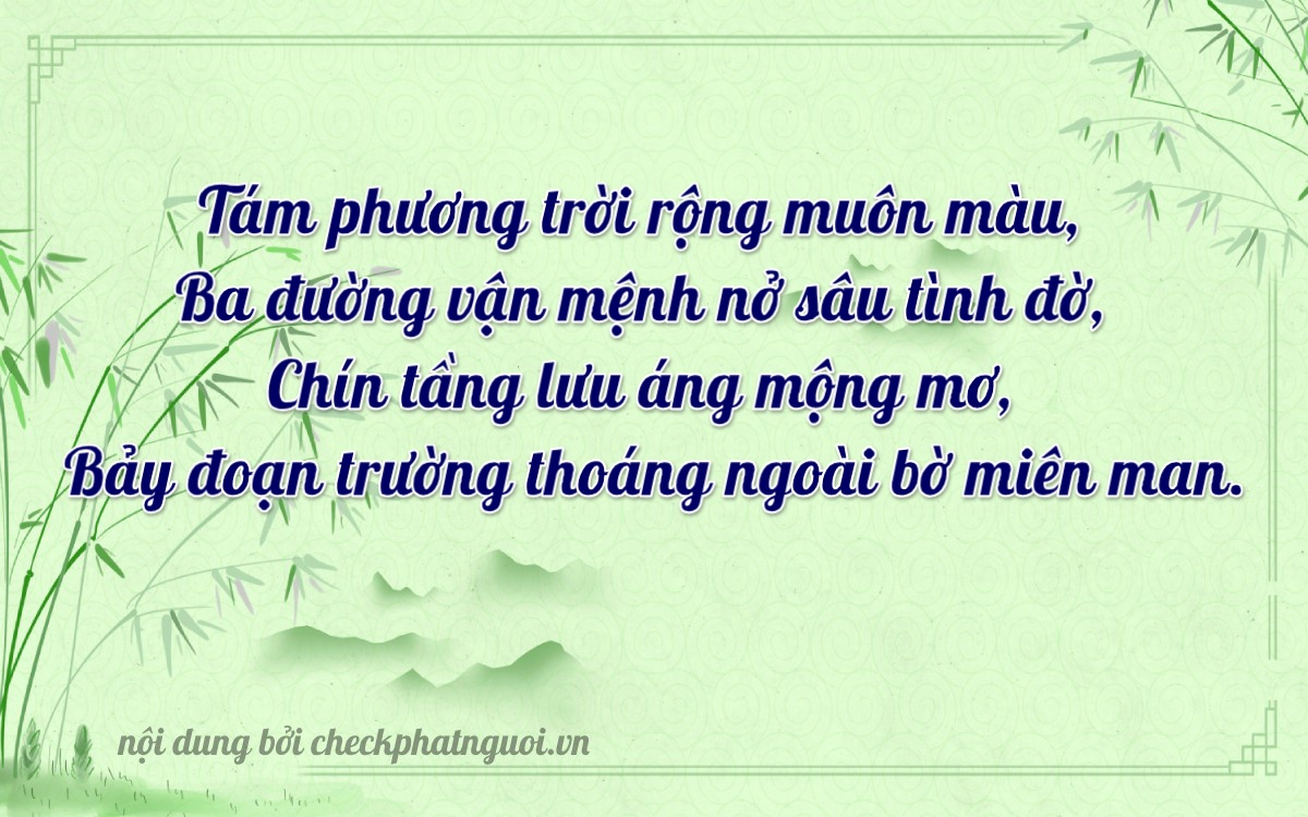 Bài thơ ý nghĩa cho <b>biển số 15AF-13897</b> tại website checkphatnguoi.vn