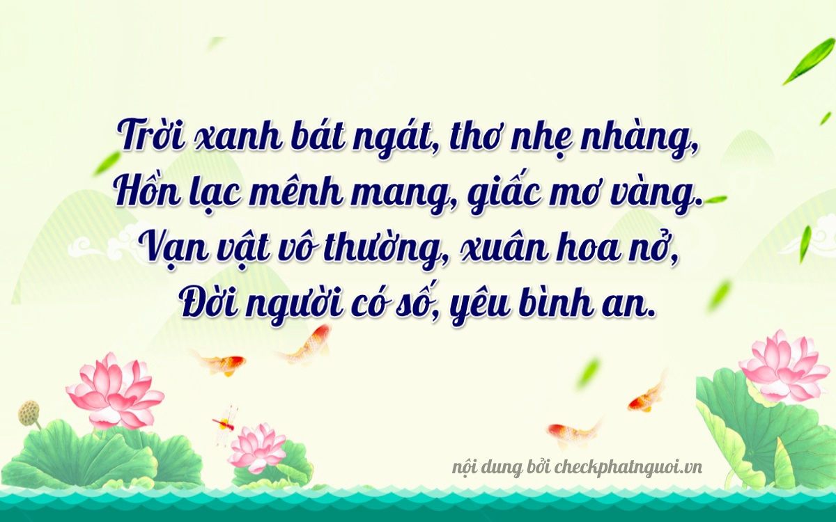 Bài thơ ý nghĩa cho <b>biển số 15AF-14810</b> tại website checkphatnguoi.vn