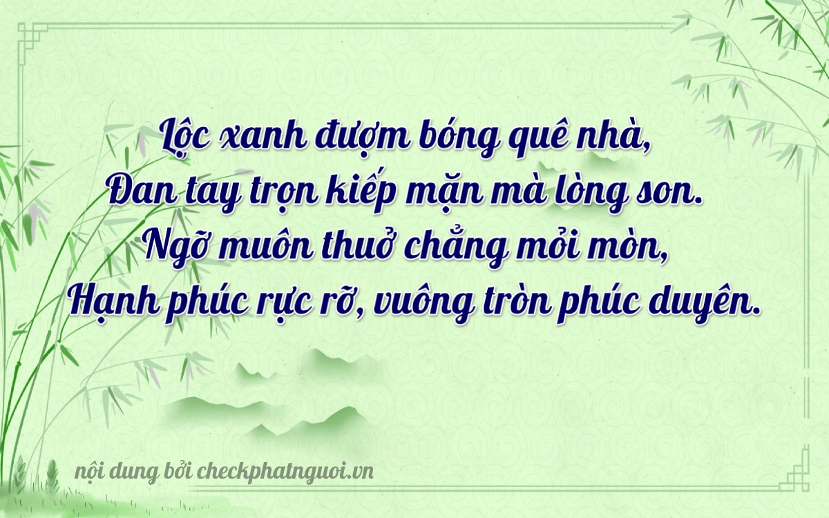 Bài thơ ý nghĩa cho <b>biển số 15AF-15018</b> tại website checkphatnguoi.vn