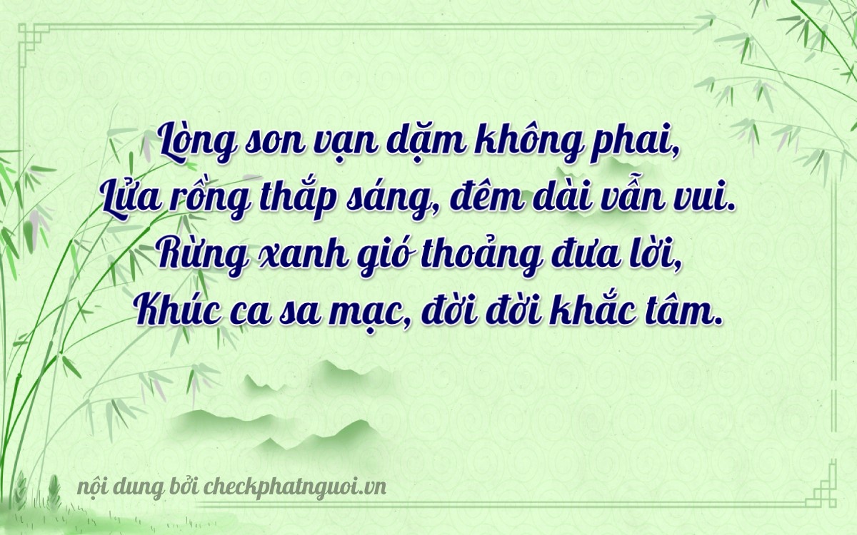 Bài thơ ý nghĩa cho <b>biển số 15AF-15273</b> tại website checkphatnguoi.vn