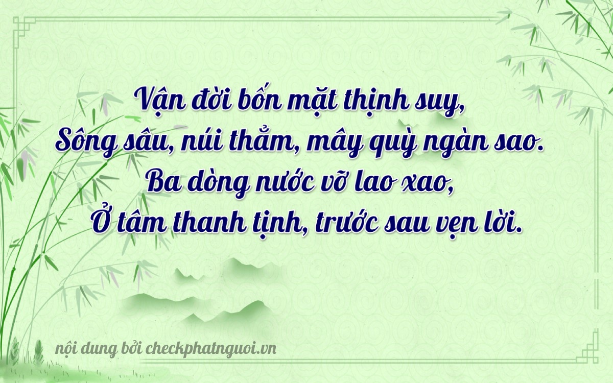 Bài thơ ý nghĩa cho <b>biển số 15AF-24830</b> tại website checkphatnguoi.vn