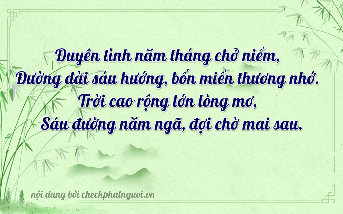 Bài thơ ý nghĩa cho <b>biển số 15AG-00566</b> tại website checkphatnguoi.vn