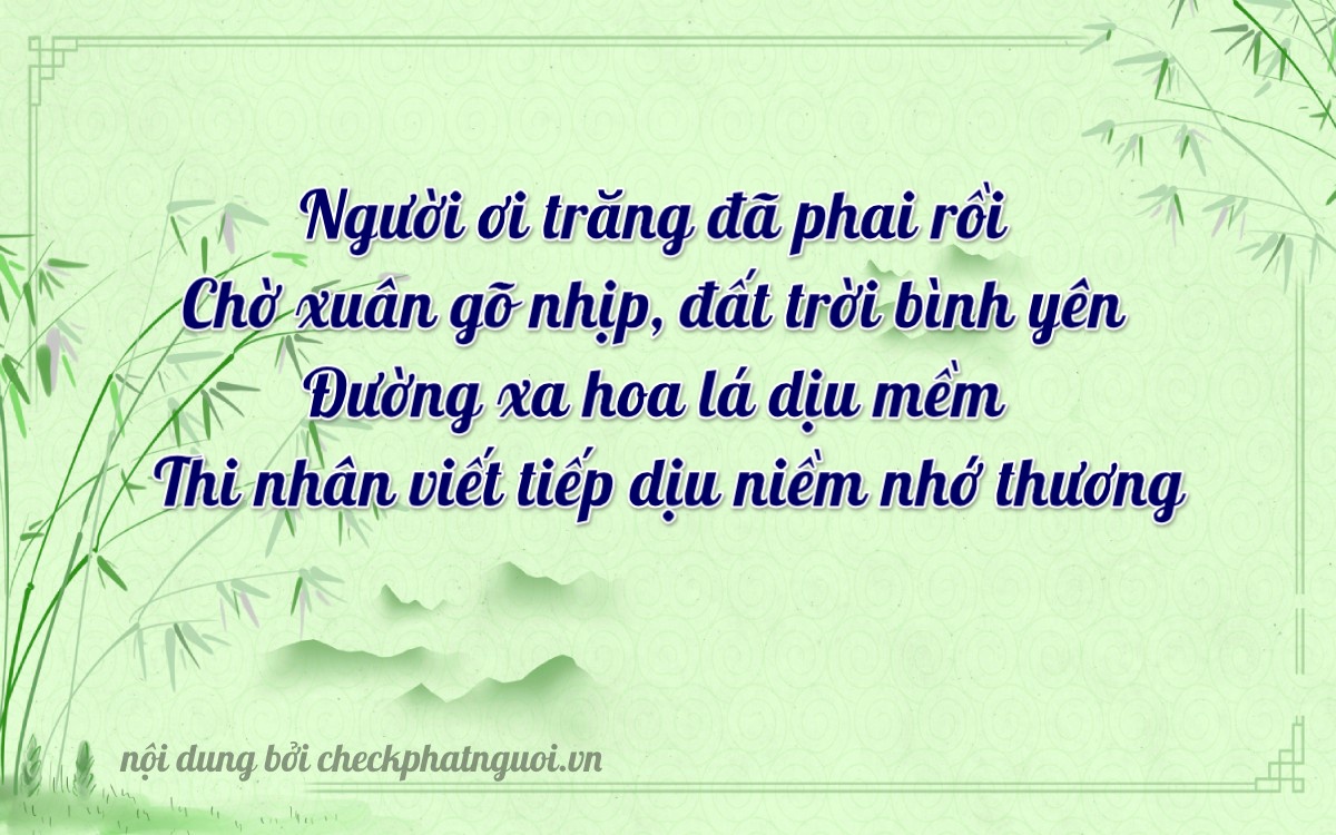 Bài thơ ý nghĩa cho <b>biển số 15AL-01328</b> tại website checkphatnguoi.vn