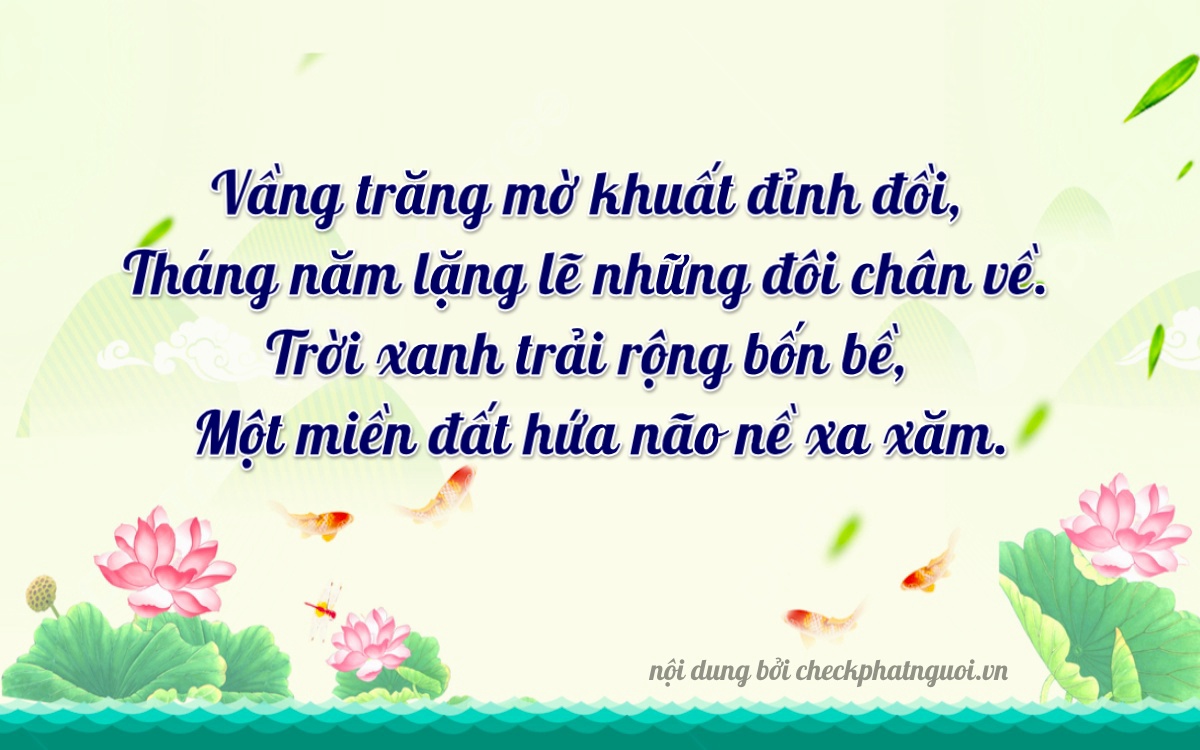 Bài thơ ý nghĩa cho <b>biển số 15AL-02711</b> tại website checkphatnguoi.vn