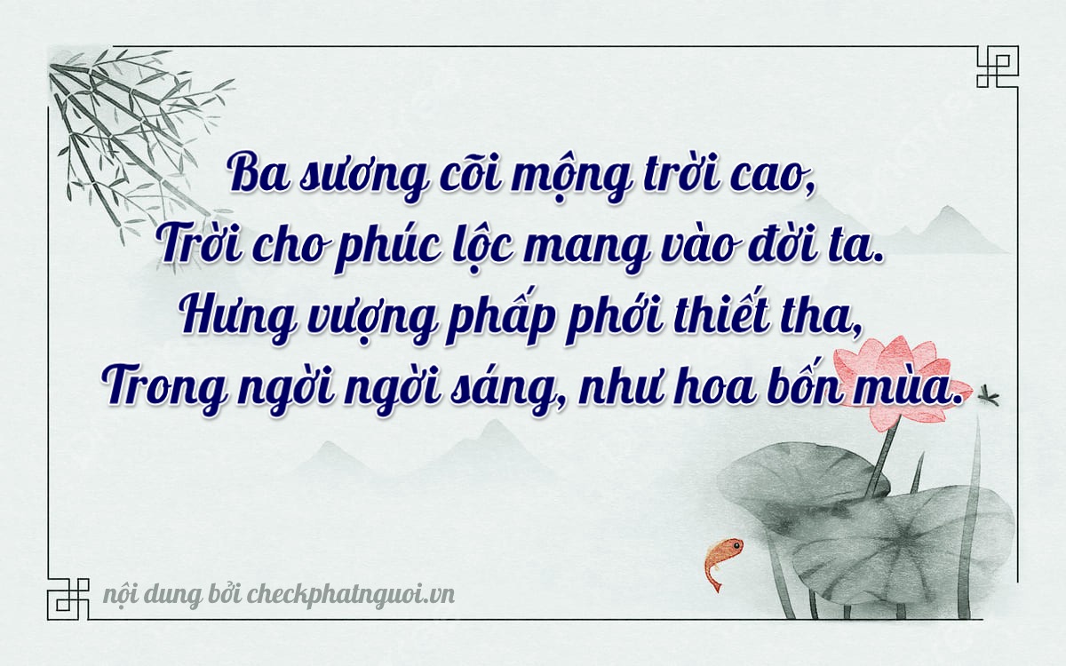 Bài thơ ý nghĩa cho <b>biển số 15AL-03300</b> tại website checkphatnguoi.vn