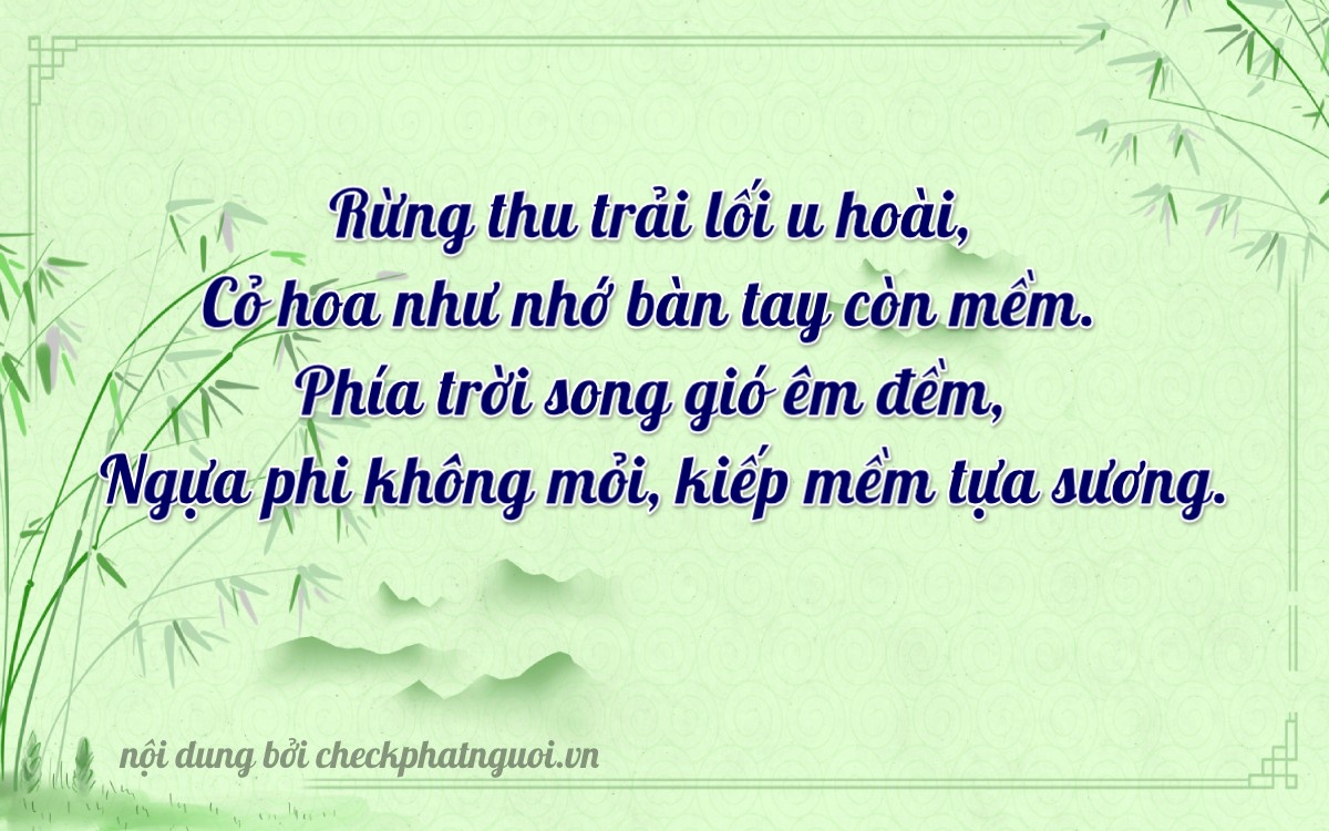 Bài thơ ý nghĩa cho <b>biển số 15AL-03564</b> tại website checkphatnguoi.vn