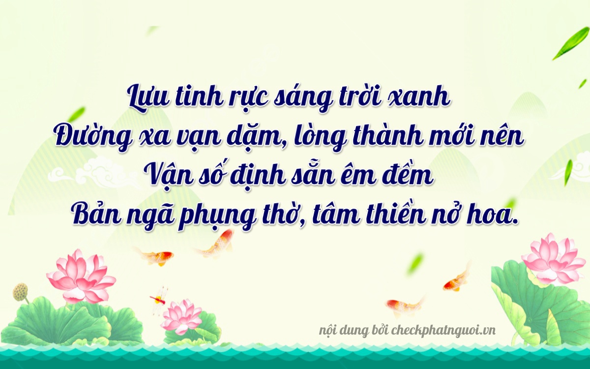 Bài thơ ý nghĩa cho <b>biển số 15AN-07075</b> tại website checkphatnguoi.vn