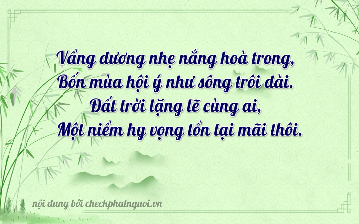 Bài thơ ý nghĩa cho <b>biển số 15AN-07412</b> tại website checkphatnguoi.vn