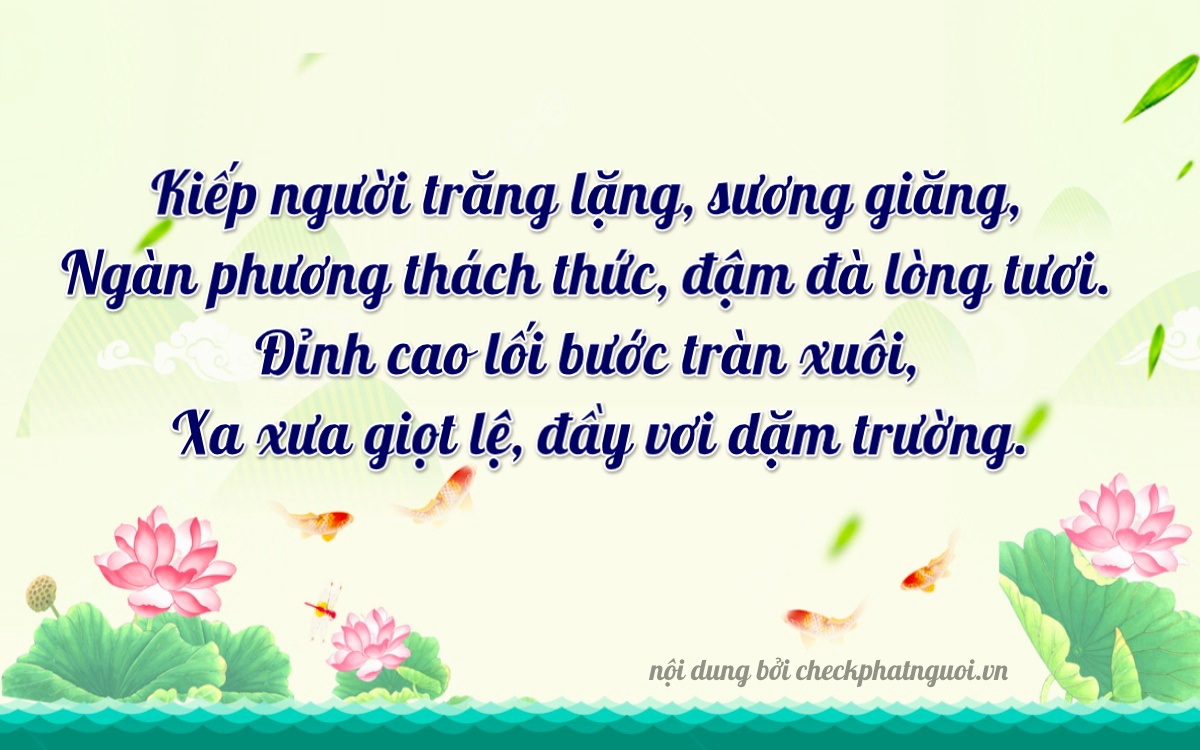 Bài thơ ý nghĩa cho <b>biển số 15AT-00215</b> tại website checkphatnguoi.vn