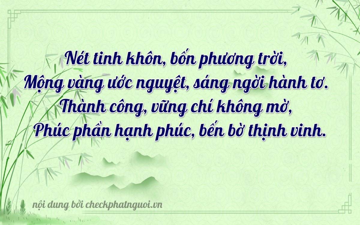 Bài thơ ý nghĩa cho <b>biển số 15AT-02483</b> tại website checkphatnguoi.vn