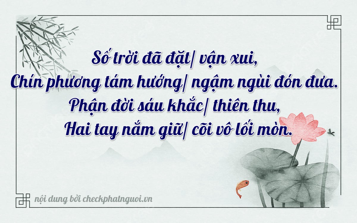 Bài thơ ý nghĩa cho <b>biển số 15B-04962</b> tại website checkphatnguoi.vn