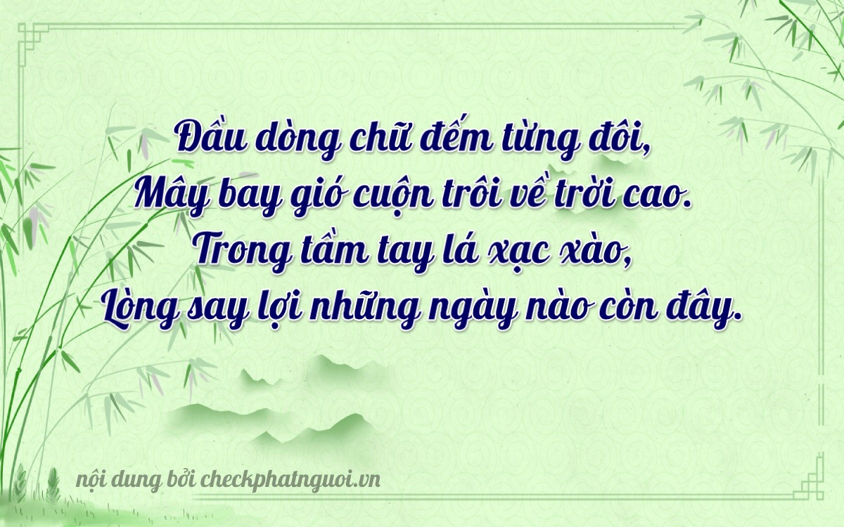 Bài thơ ý nghĩa cho <b>biển số 15B1-06404</b> tại website checkphatnguoi.vn