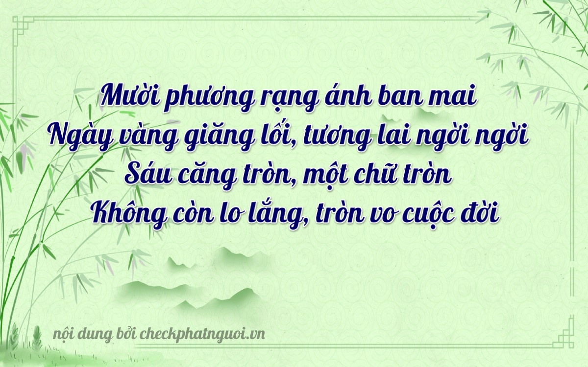 Bài thơ ý nghĩa cho <b>biển số 15B-11610</b> tại website checkphatnguoi.vn