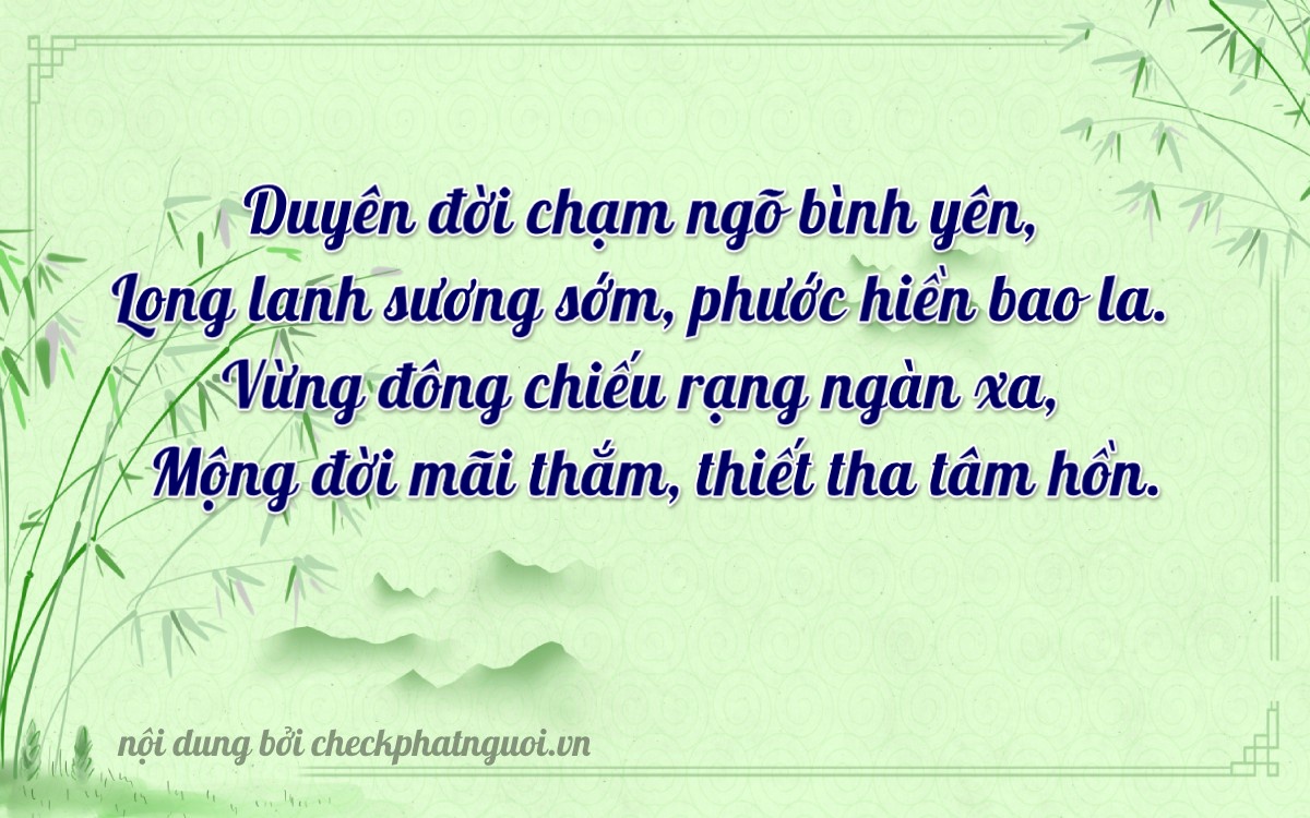 Bài thơ ý nghĩa cho <b>biển số 15B1-23609</b> tại website checkphatnguoi.vn