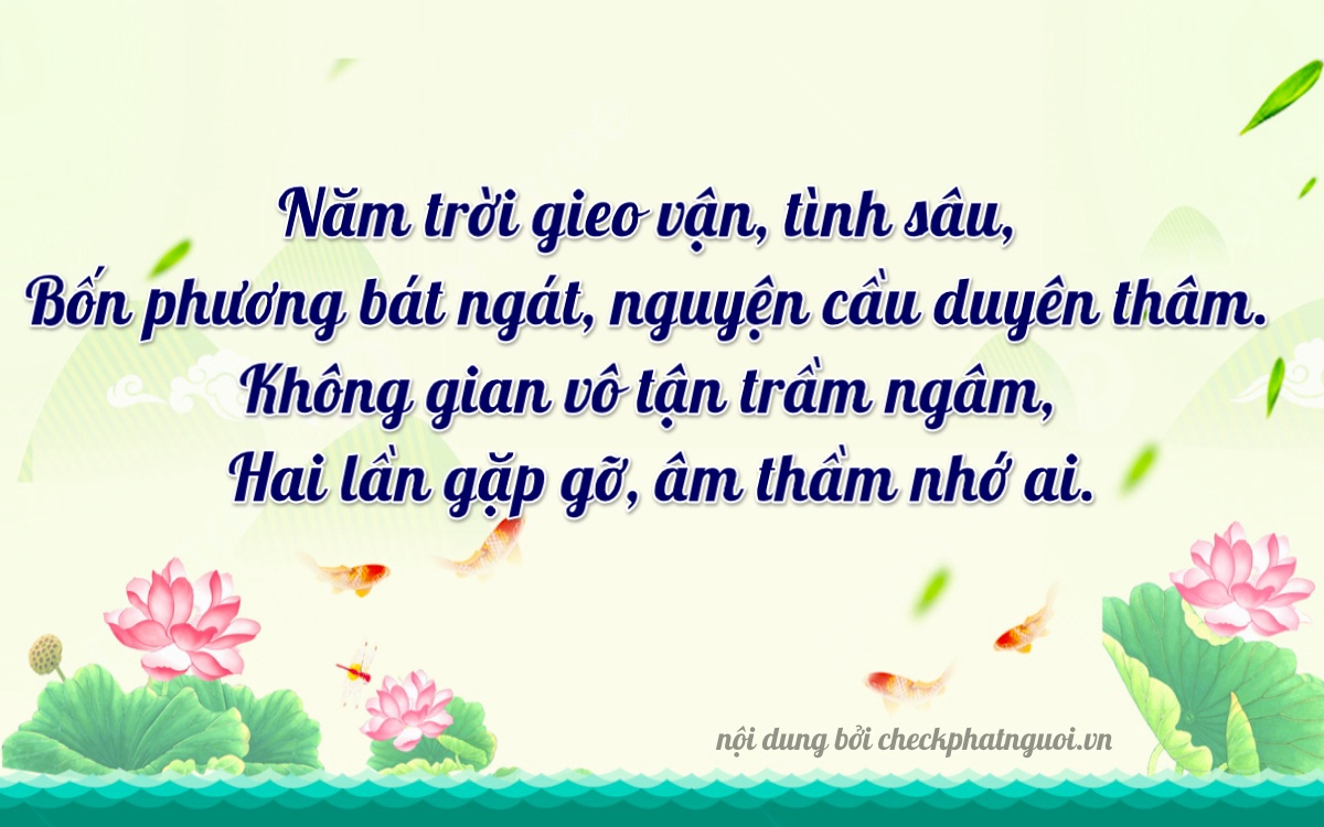 Bài thơ ý nghĩa cho <b>biển số 15B1-58020</b> tại website checkphatnguoi.vn