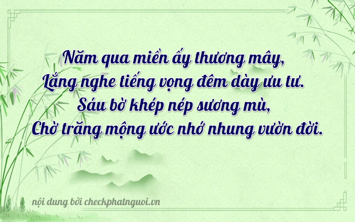 Bài thơ ý nghĩa cho <b>biển số 15B1-59620</b> tại website checkphatnguoi.vn