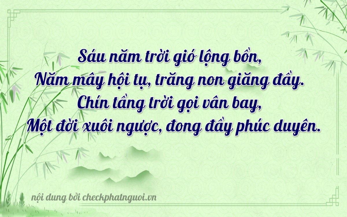 Bài thơ ý nghĩa cho <b>biển số 15B1-65915</b> tại website checkphatnguoi.vn
