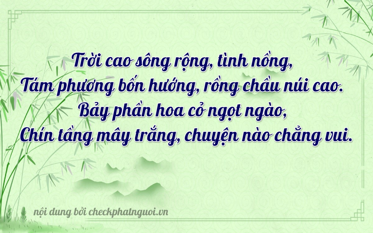 Bài thơ ý nghĩa cho <b>biển số 15B1-89789</b> tại website checkphatnguoi.vn