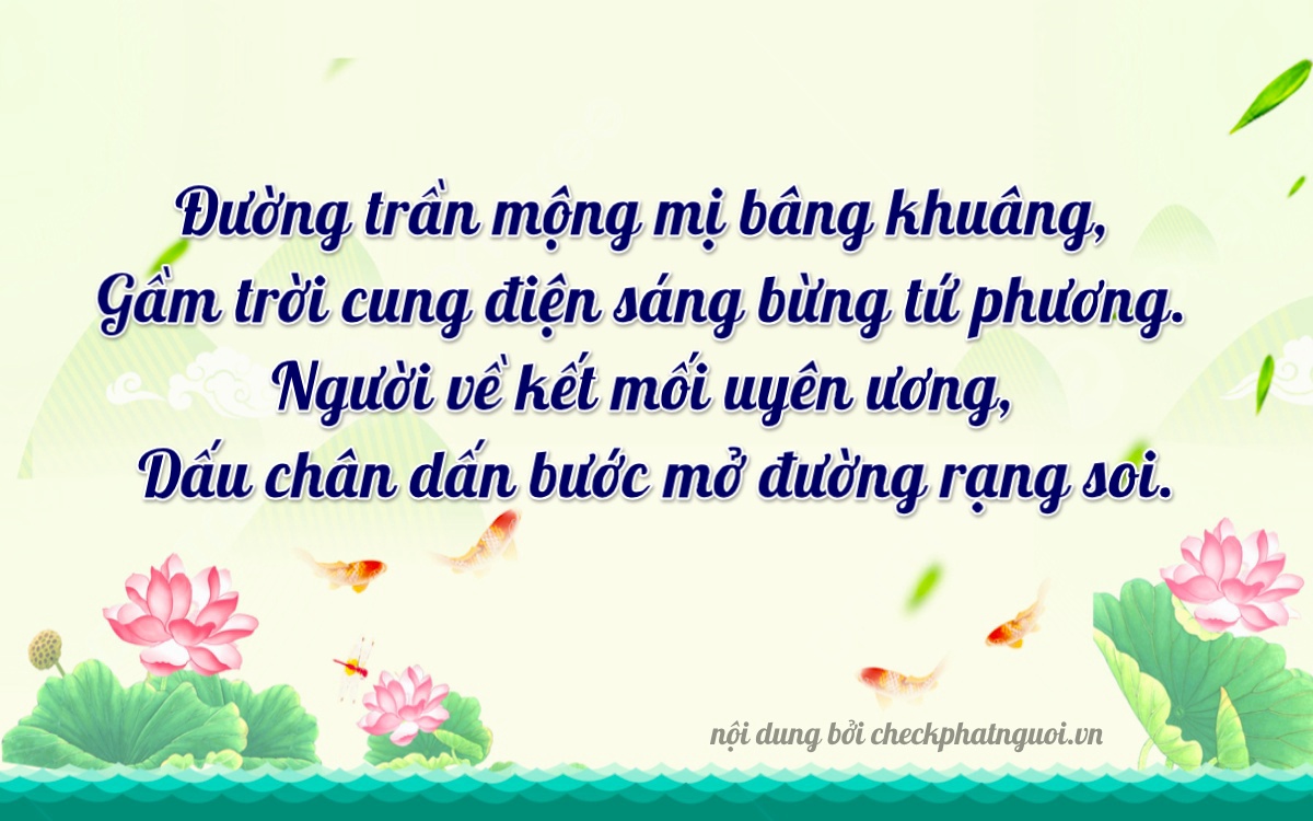 Bài thơ ý nghĩa cho <b>biển số 15B1-97261</b> tại website checkphatnguoi.vn