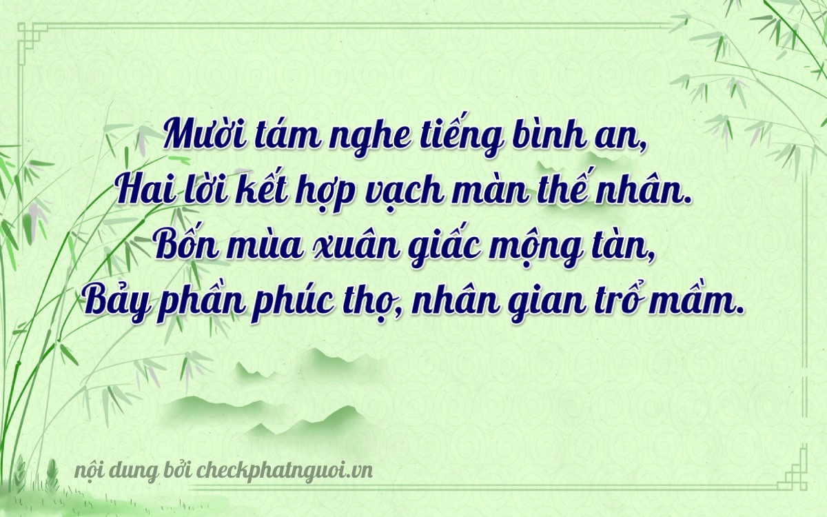 Bài thơ ý nghĩa cho <b>biển số 15B2-18247</b> tại website checkphatnguoi.vn