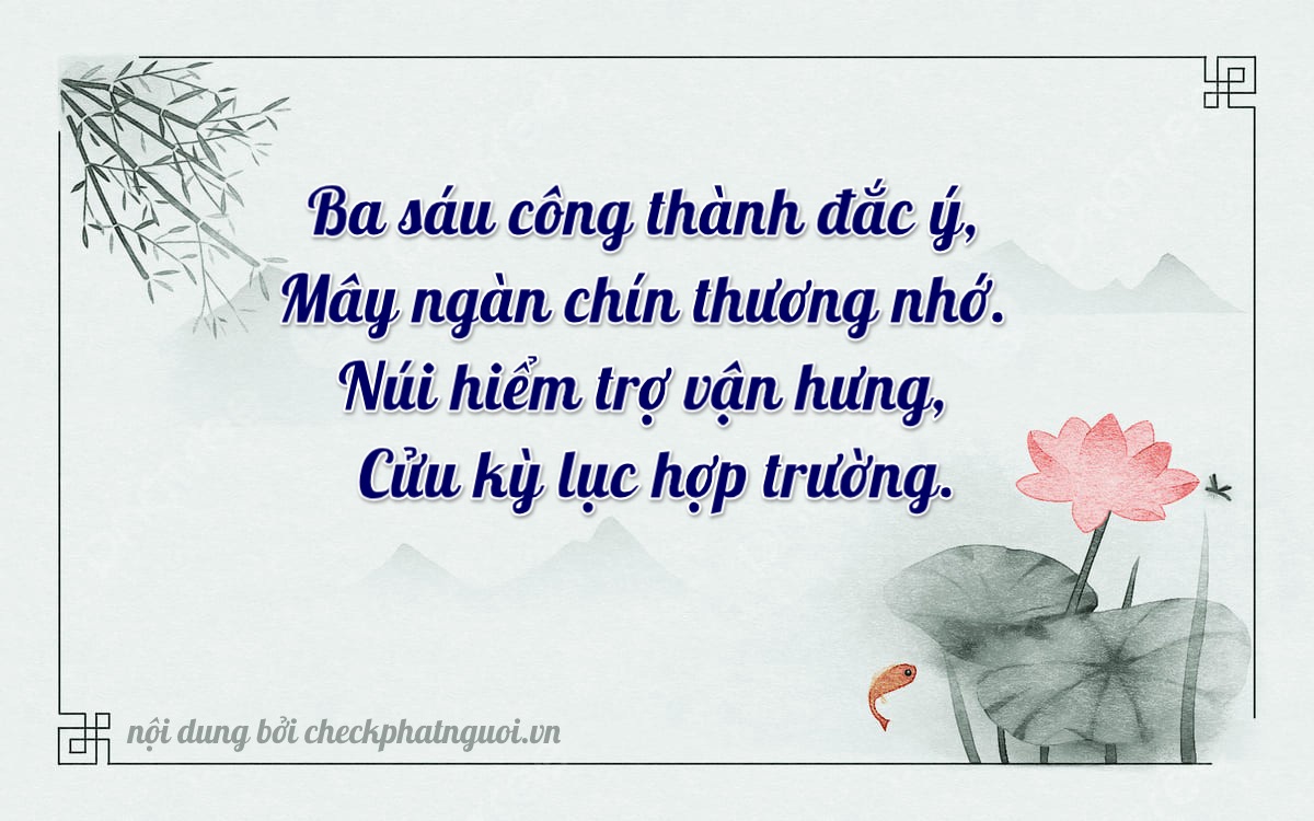 Bài thơ ý nghĩa cho <b>biển số 15B2-30696</b> tại website checkphatnguoi.vn