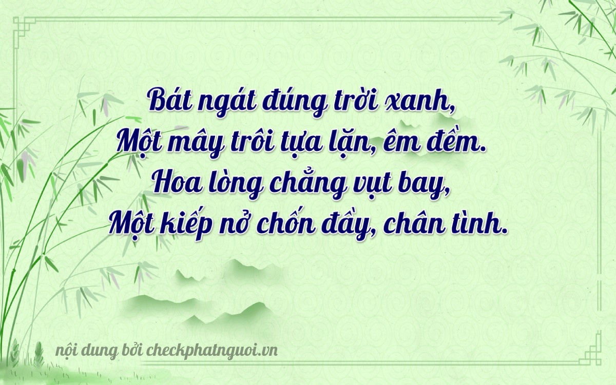 Bài thơ ý nghĩa cho <b>biển số 15B2-85311</b> tại website checkphatnguoi.vn