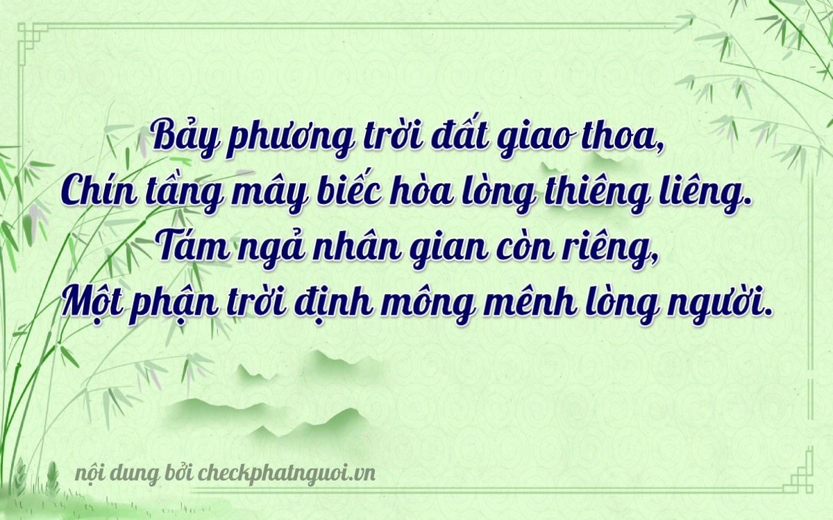 Bài thơ ý nghĩa cho <b>biển số 15B2-97811</b> tại website checkphatnguoi.vn