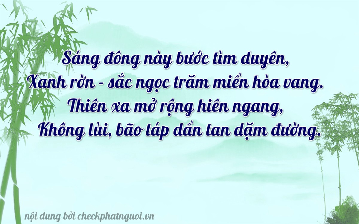 Bài thơ ý nghĩa cho <b>biển số 15B3-08400</b> tại website checkphatnguoi.vn