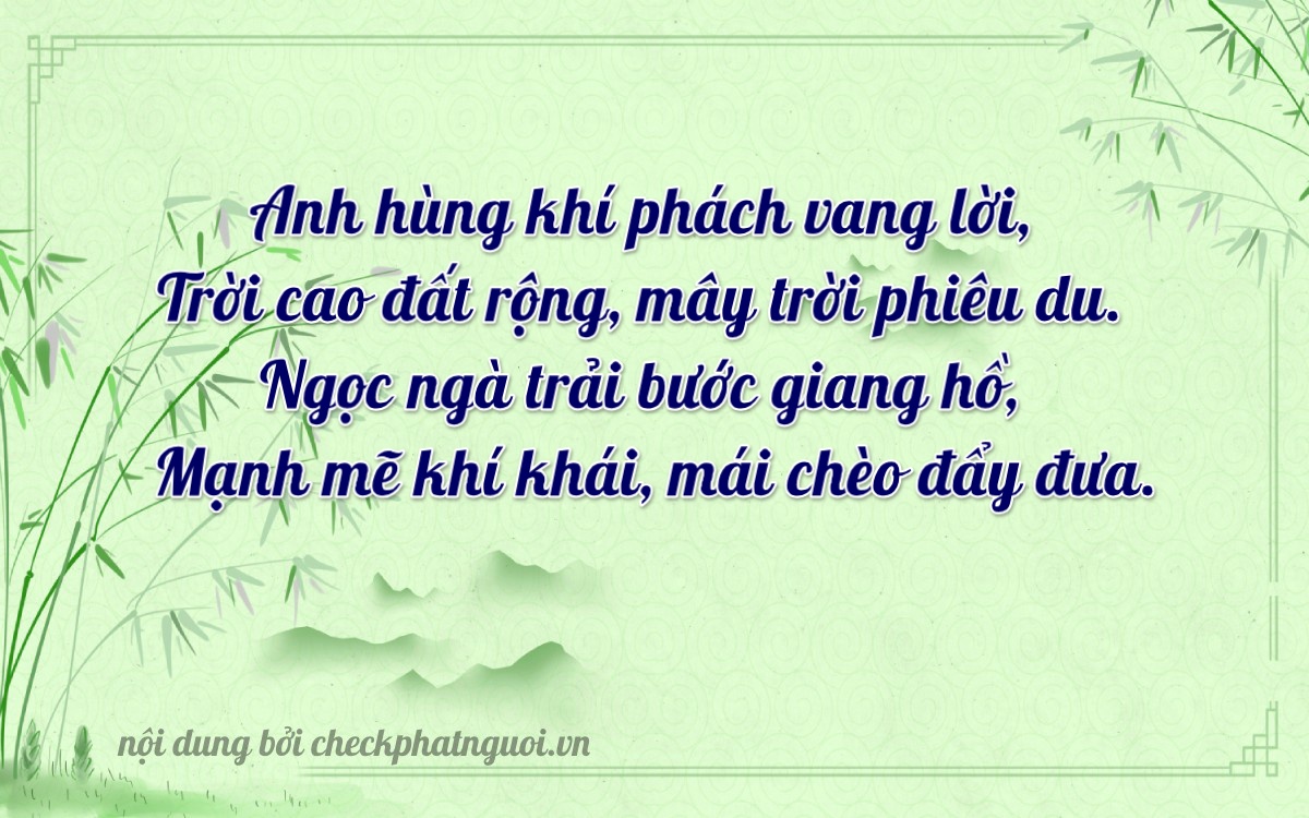 Bài thơ ý nghĩa cho <b>biển số 15B3-20050</b> tại website checkphatnguoi.vn
