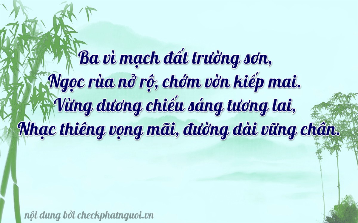 Bài thơ ý nghĩa cho <b>biển số 15B3-30960</b> tại website checkphatnguoi.vn