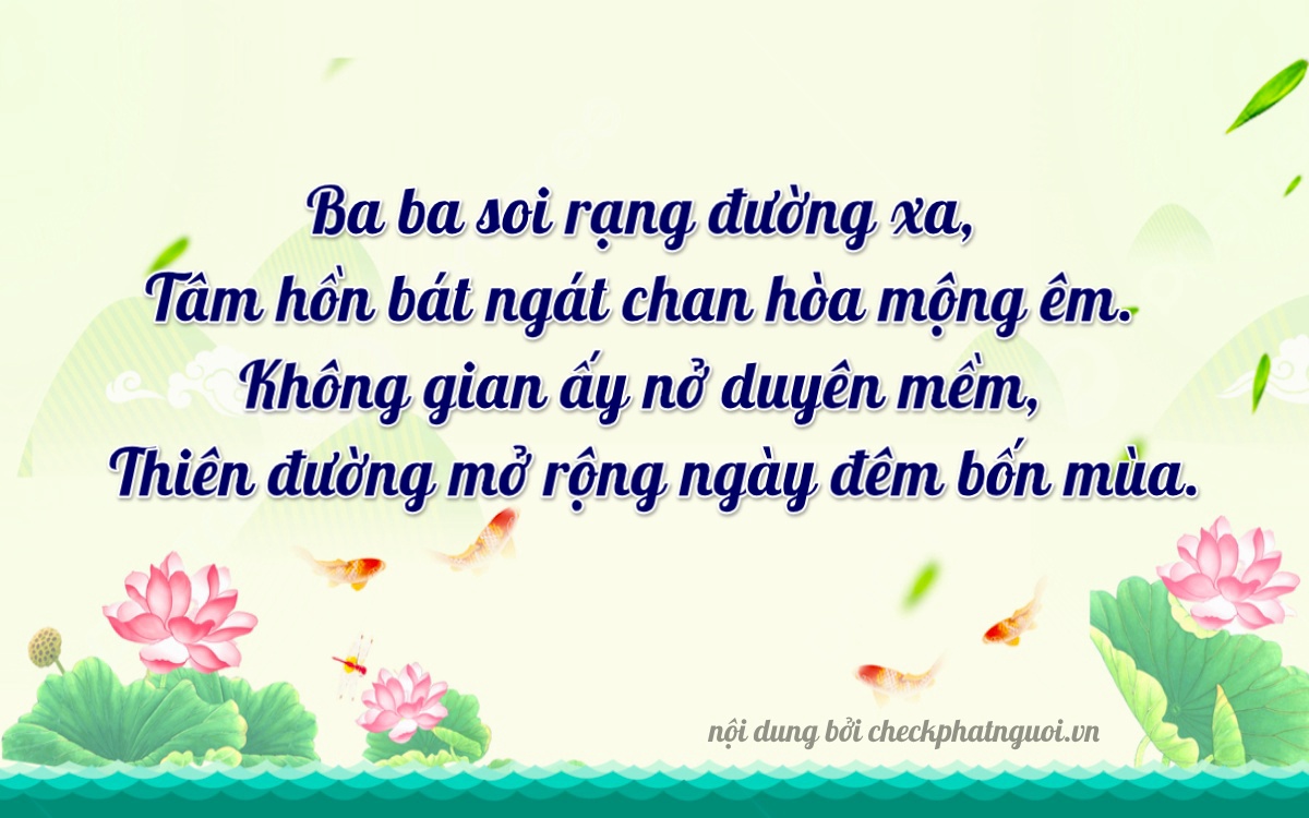 Bài thơ ý nghĩa cho <b>biển số 15B3-33305</b> tại website checkphatnguoi.vn