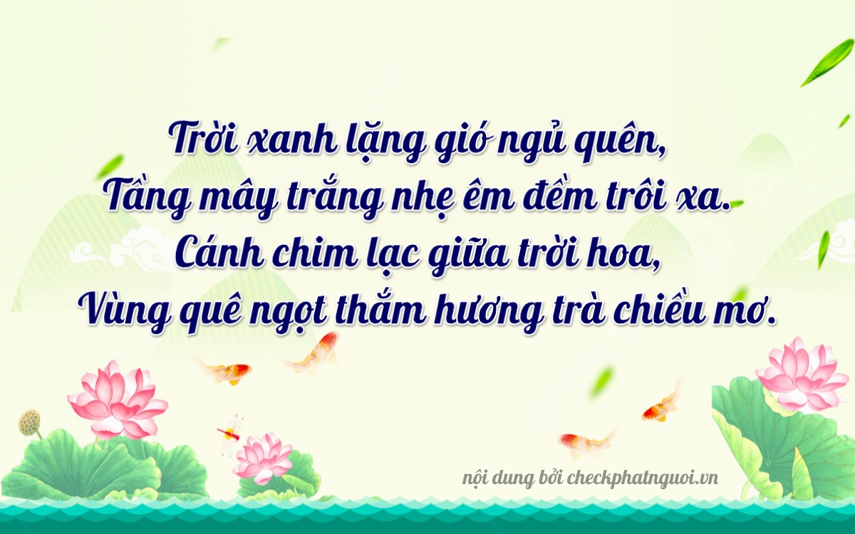 Bài thơ ý nghĩa cho <b>biển số 15B3-40230</b> tại website checkphatnguoi.vn