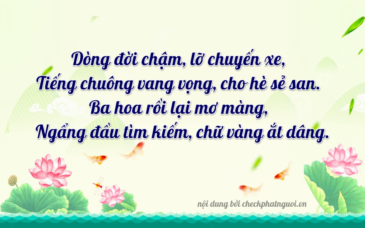 Bài thơ ý nghĩa cho <b>biển số 15B3-46332</b> tại website checkphatnguoi.vn