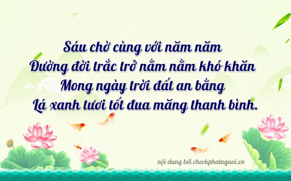 Bài thơ ý nghĩa cho <b>biển số 15B3-56265</b> tại website checkphatnguoi.vn