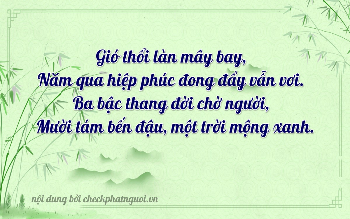 Bài thơ ý nghĩa cho <b>biển số 15B3-59318</b> tại website checkphatnguoi.vn