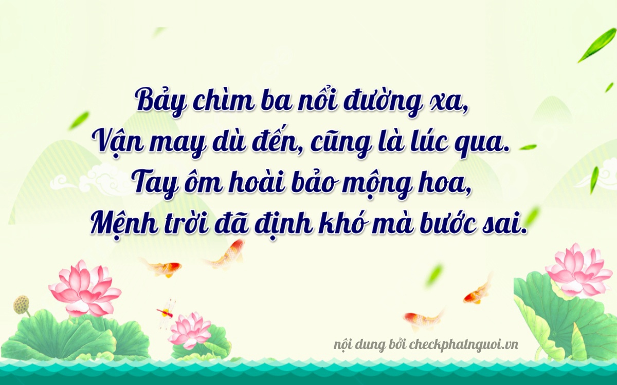 Bài thơ ý nghĩa cho <b>biển số 15B3-76087</b> tại website checkphatnguoi.vn