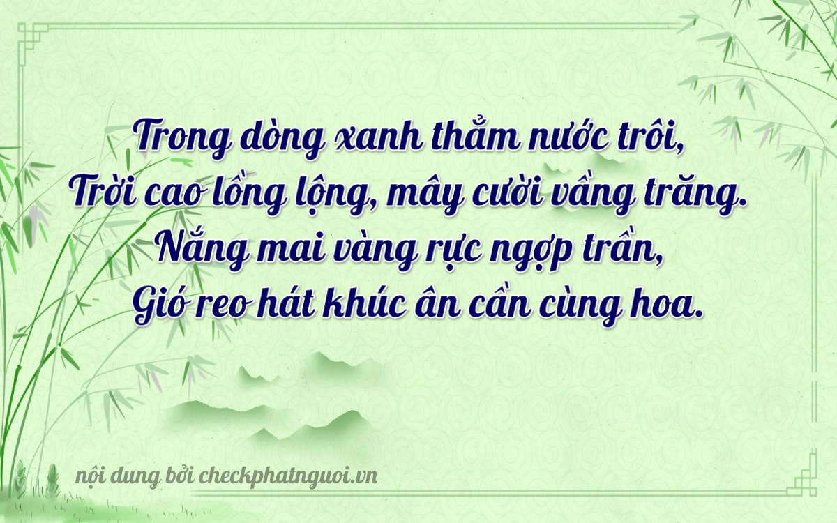 Bài thơ ý nghĩa cho <b>biển số 15B3-84216</b> tại website checkphatnguoi.vn