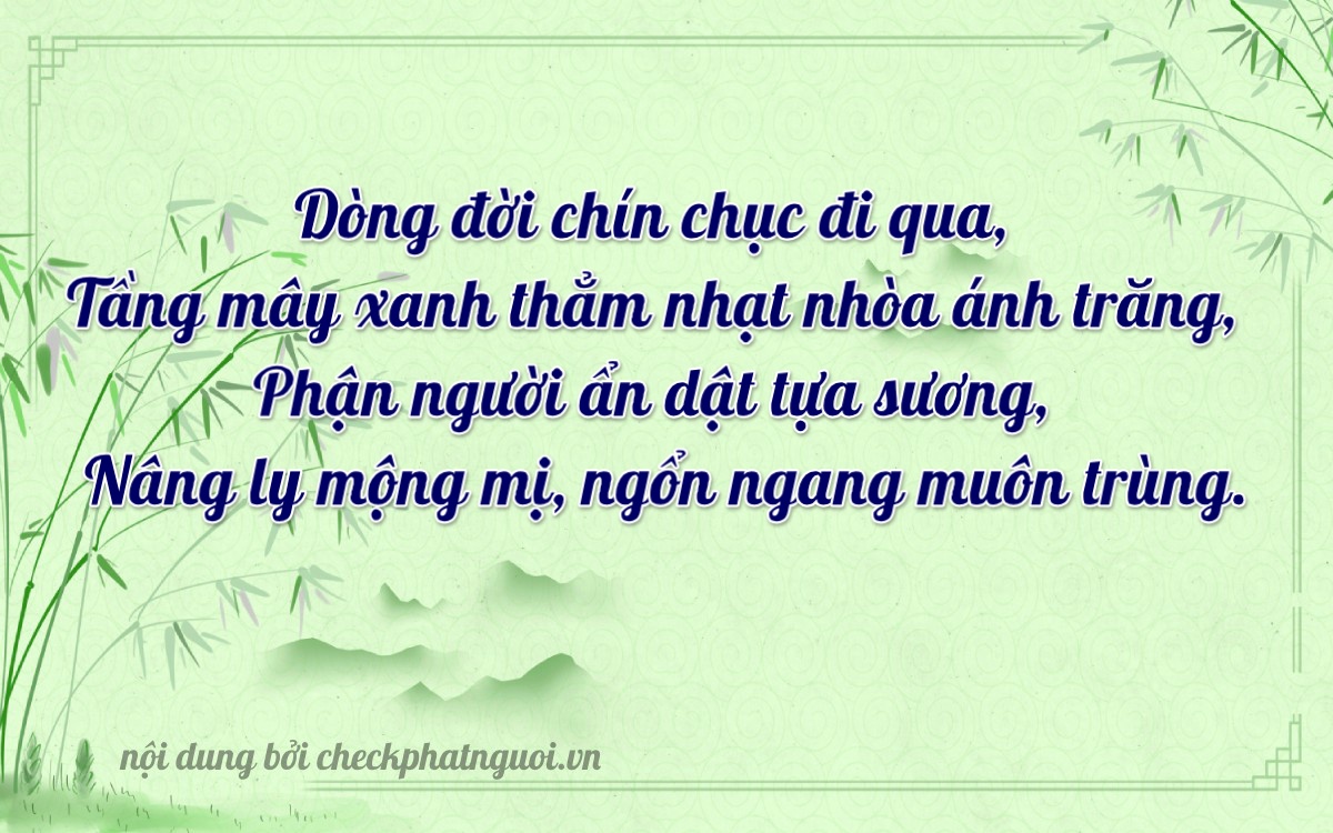 Bài thơ ý nghĩa cho <b>biển số 15B3-84514</b> tại website checkphatnguoi.vn
