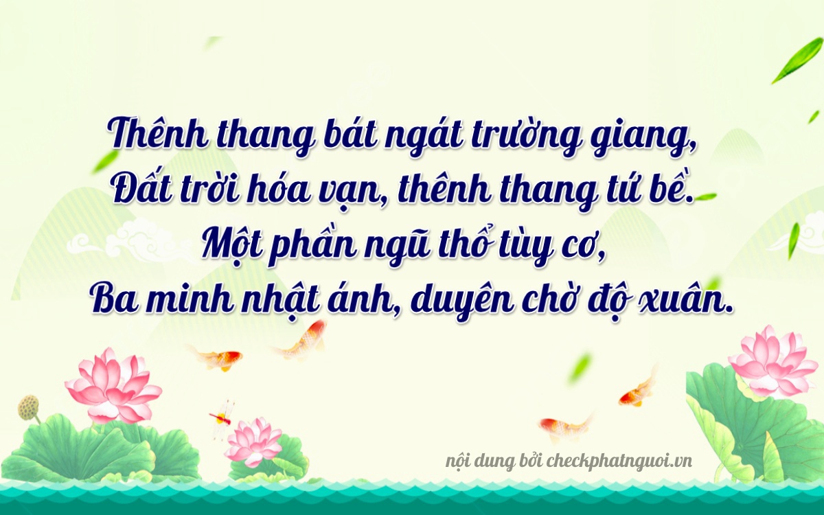 Bài thơ ý nghĩa cho <b>biển số 15B3-98168</b> tại website checkphatnguoi.vn