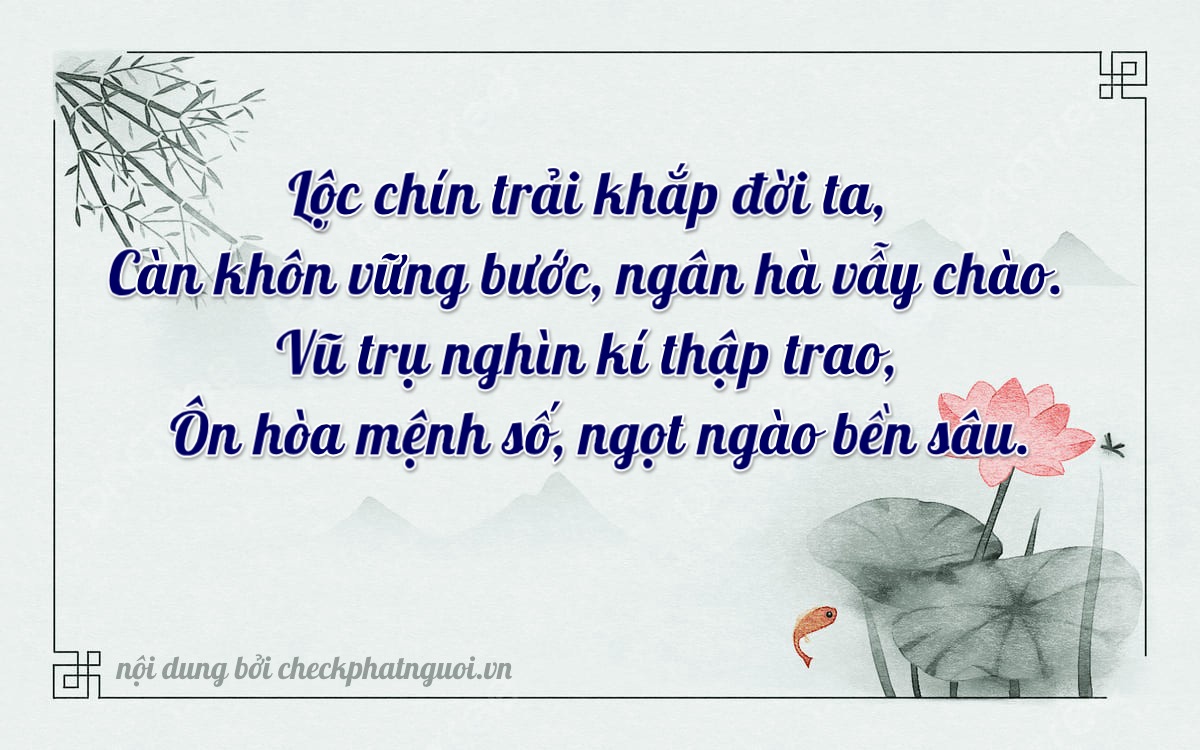 Bài thơ ý nghĩa cho <b>biển số 15B4-09996</b> tại website checkphatnguoi.vn