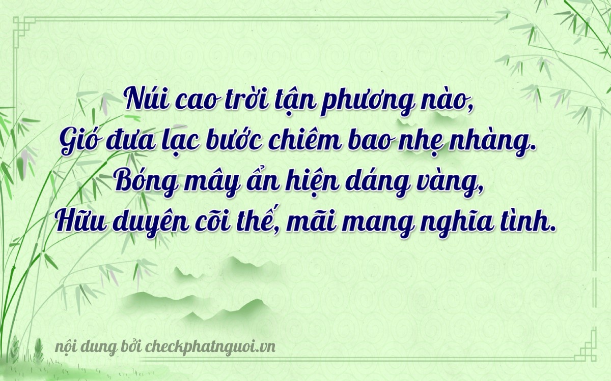 Bài thơ ý nghĩa cho <b>biển số 15B4-30856</b> tại website checkphatnguoi.vn