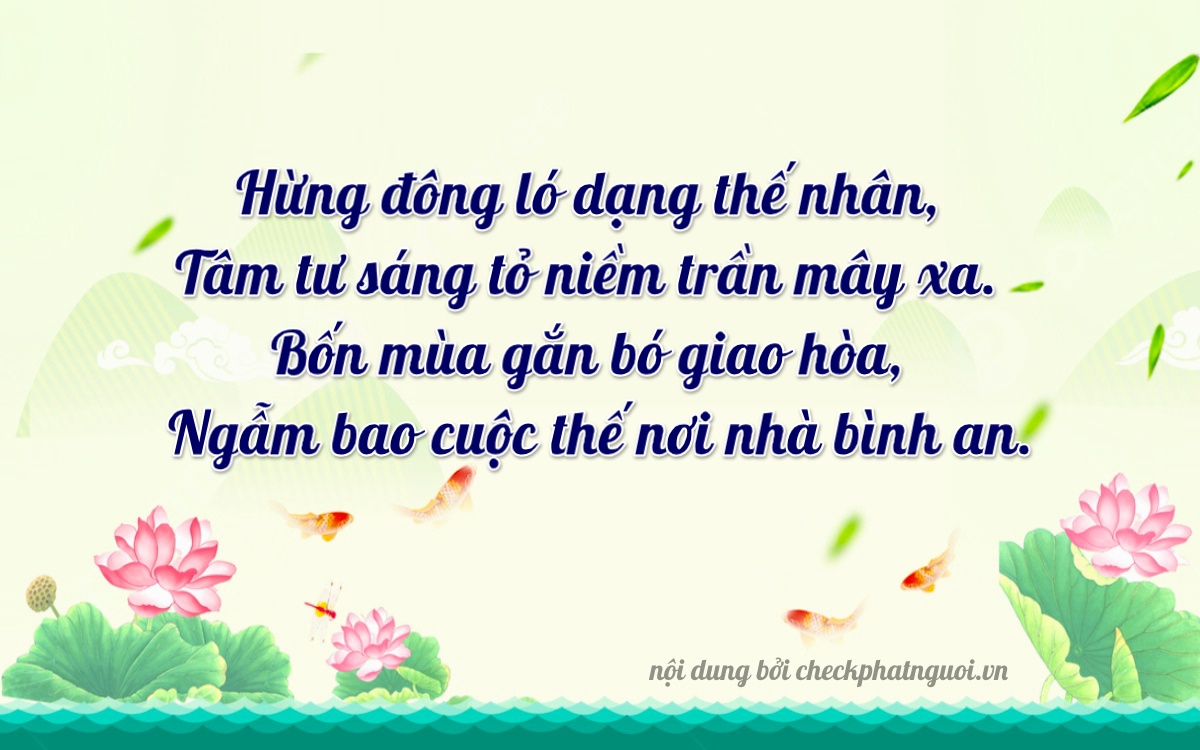 Bài thơ ý nghĩa cho <b>biển số 15B4-31252</b> tại website checkphatnguoi.vn