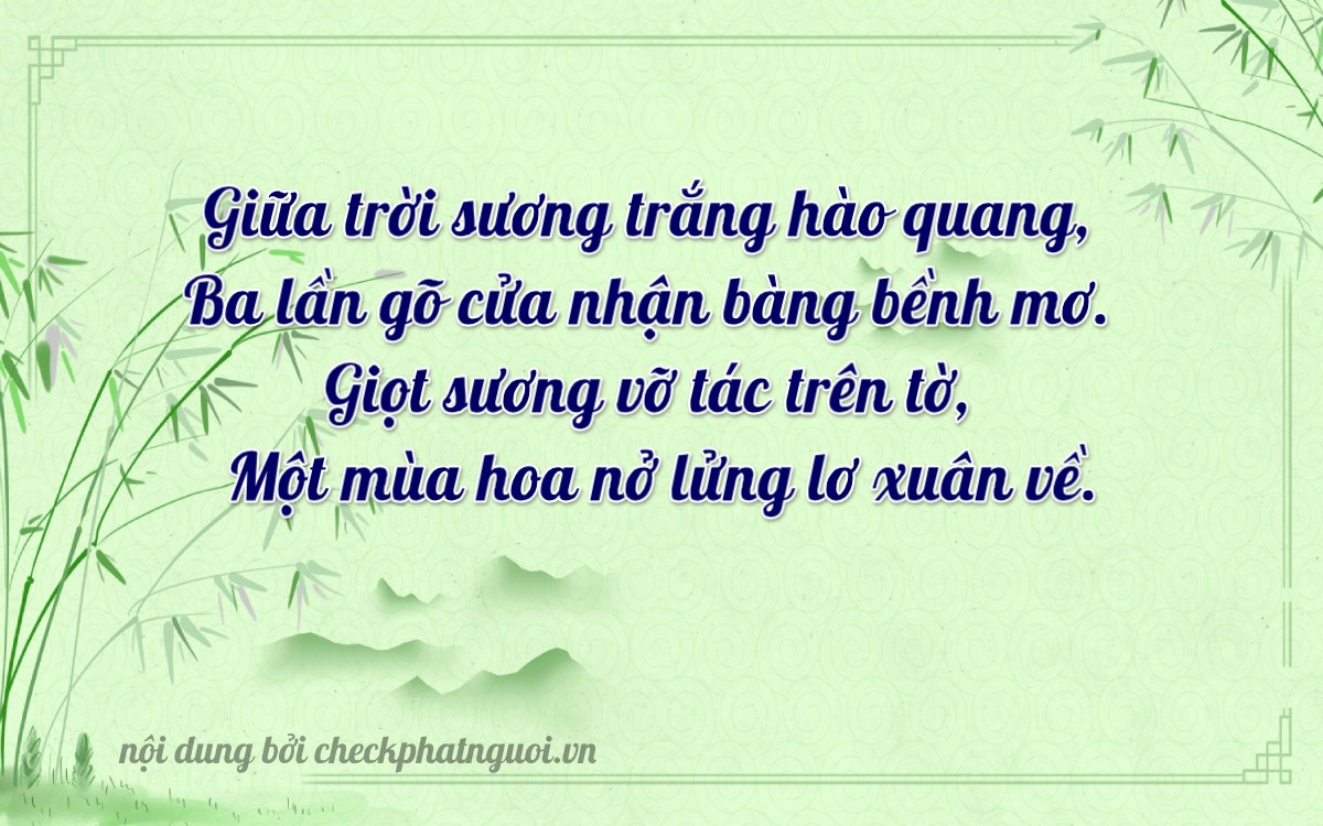 Bài thơ ý nghĩa cho <b>biển số 15B4-31971</b> tại website checkphatnguoi.vn