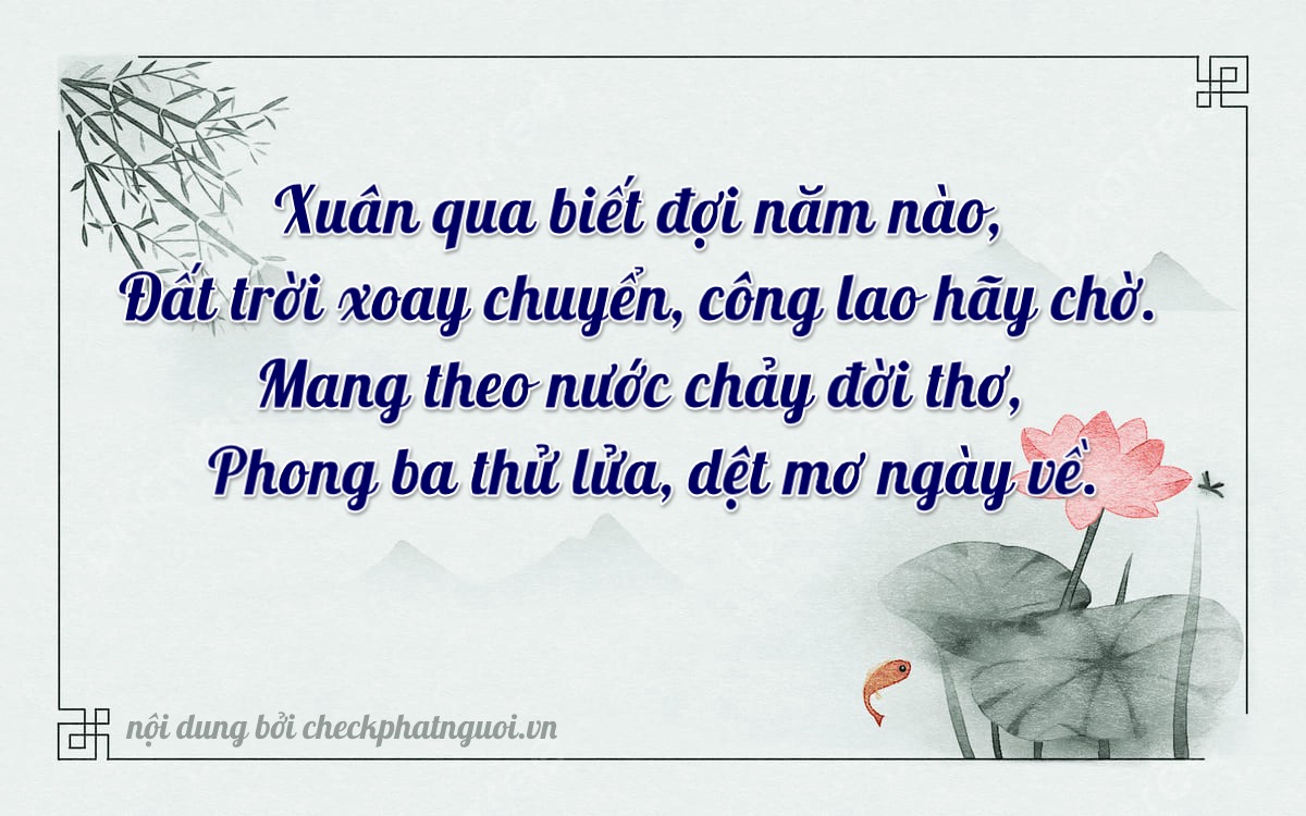 Bài thơ ý nghĩa cho <b>biển số 15B4-36708</b> tại website checkphatnguoi.vn