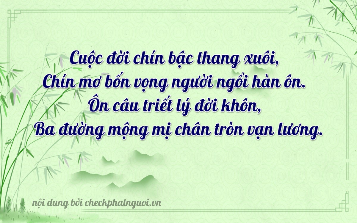 Bài thơ ý nghĩa cho <b>biển số 15C1-44093</b> tại website checkphatnguoi.vn